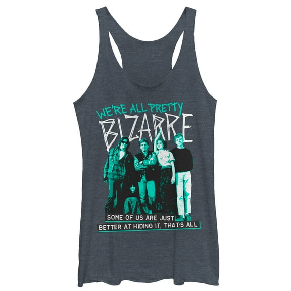 Women's The Breakfast Club We're All Bizarre  Racerback Tank Top Navy Blue Heather Small