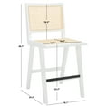 thumbnail image 3 of SAFAVIEH Couture Hattie Square Mid Back Counter Stool, White/Natural, 3 of 13