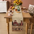thumbnail image 3 of Table Runner - 72 Inch Long, Brown Farmhouse Kitchen Dining Table Runner Dresser Scarves, Vintage Country Animals Wooden Grain Farmhouse Decor for Coffee Tables Wedding Party Banquet, 3 of 8
