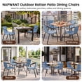 thumbnail image 4 of NAPWANT Outdoor Rattan Patio Dining Chairs Set of 4, Stackable All-Weather Wicker Chairs with Steel Frame for Garden, Deck, Backyard, Bright Blue, 4 of 10