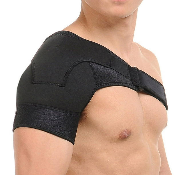 Yosoo Adjustable Shoulder Support Brace, Strap Sport Compression Women&Men  Black US, Relief Shoulder Pain, Shoulder Compression Sleeve