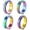 Rainbow Spinner Rings 4pcs, variant on Anxiety Rings Fidget Rings for Women Spinner Rings 4Pcs 6MM Rainbow Titanium Steel Rings Size 5-11