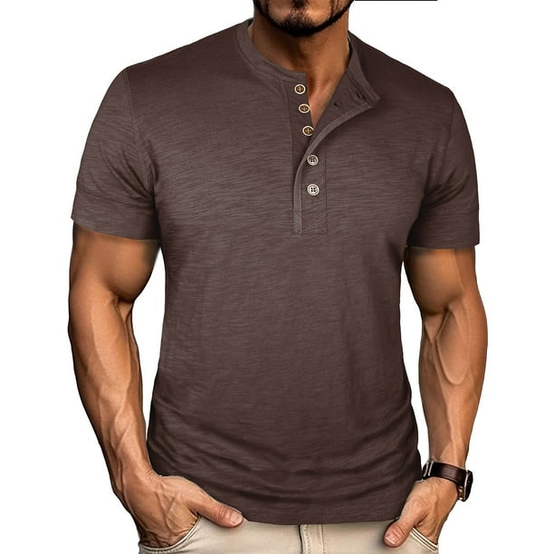 Ceisia Men's Gradient Printed Casual Elastic Sports Round Neck Activewear Top Gift