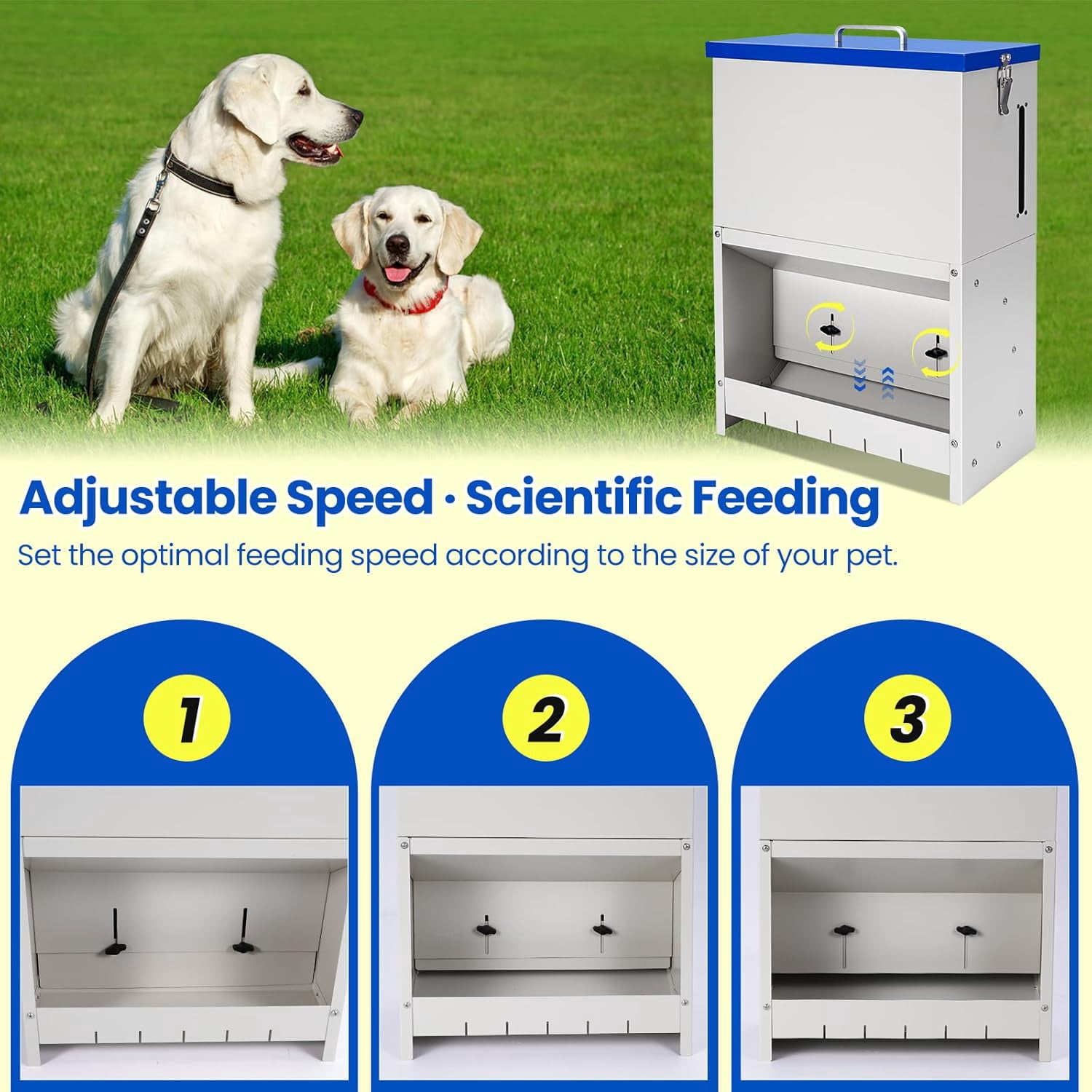 22lbs Gravity Dog Feeder - Automatic Dog Feeder Large Breed Outdoor Pet Feeding Station Auto Dry Food Dispenser for Pet Cat Dogs