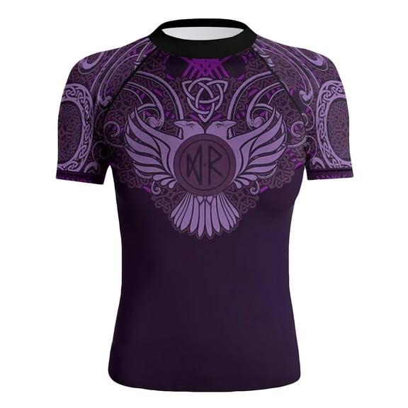 Raven Fightwear Women's Nordic BJJ Rash Guard Short Sleeve MMA Purple