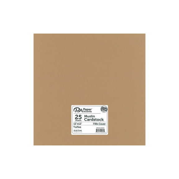 Paper Accents Cardstock 12"x 12" Muslin 73lb Toffee 25pc