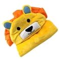 thumbnail image 4 of Manta con capucha para niños, suave y acogedora, de terciopelo coral, con forma de animal, para bebés y niños, con diseño de león amarillo., 4 of 12