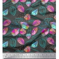thumbnail image 1 of Soimoi Gray Silk Fabric Stone & Diamond Geometric Decor Fabric Printed Yard 42 Inch Wide, 1 of 3