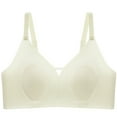 thumbnail image 5 of Women's Thin Jelly Glue Non Steel Ring Bra Lightweight Invisible Supportive Everyday Underwear with Adjustable Straps and Lifting Pads #Beige,L, 5 of 5