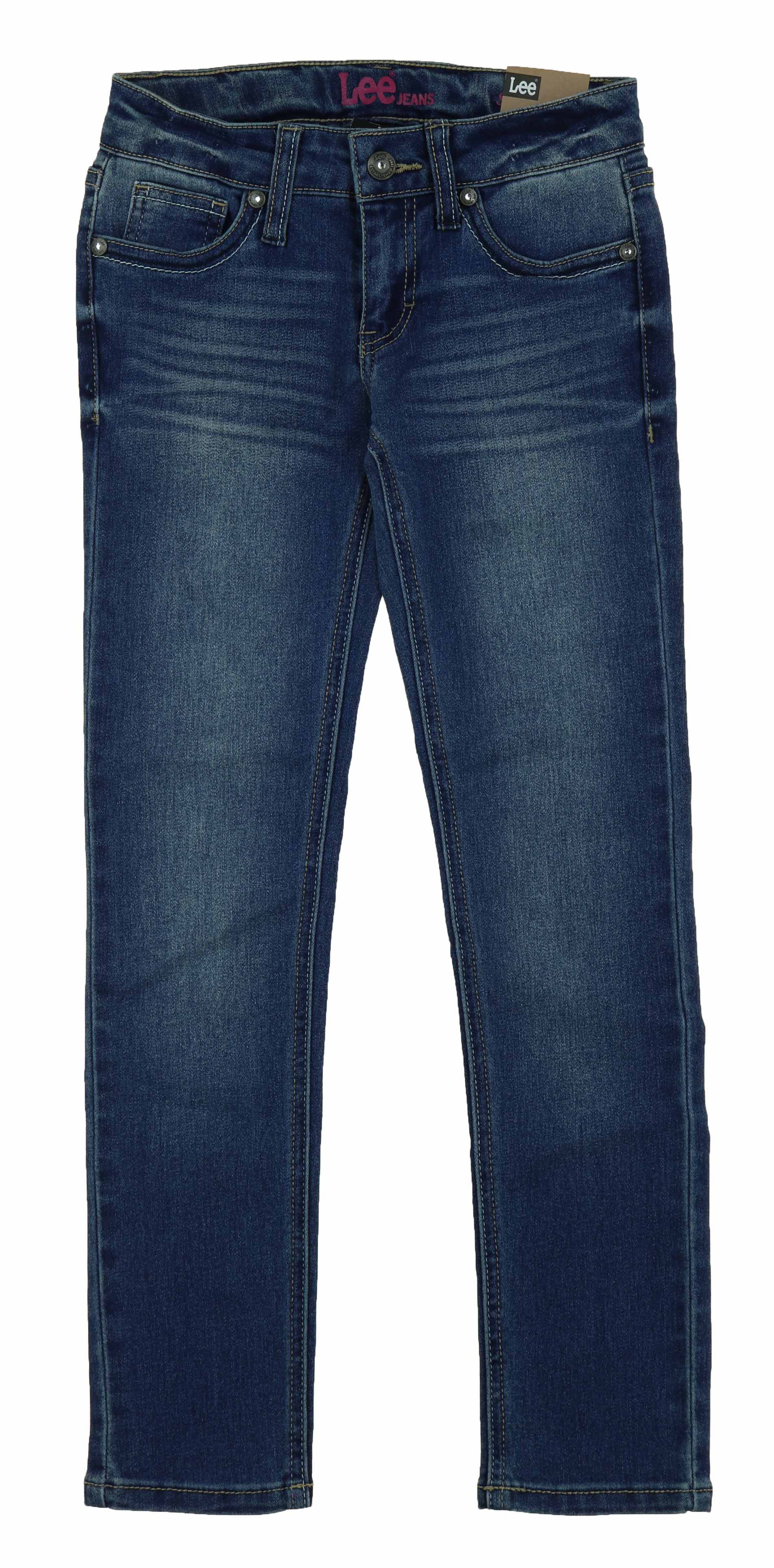 Lee - LEE Girl's Super Stretch Skinny Jeans (Faded Denim, 5) - Walmart ...