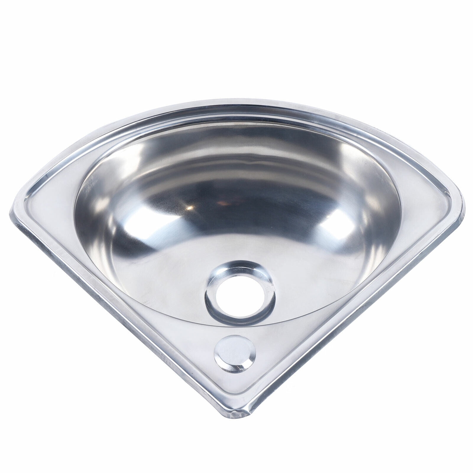 Stainless Steel Hand Wash Sink RV Triangle Wash Basin Mini Sink Bathroom Kitchen Corner Sink Wall Mounted Bathroom Sink Mini Triangle Washbasin For Corner Vanity Single Bowl