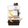 thumbnail image 1 of 21x27x45cm De lujo de tres capas Hamster Cage Pet House Portable Small Pets House Hamster House (Café), 1 of 5