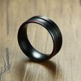 thumbnail image 4 of EeaseCA 1pc Titanium Steel Rings Rainbow Ring Double Plated Grooved Hnad Jewelry Hand Accessories for Man Male Number 7, 4 of 8
