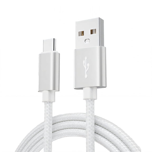 GJX 2 Pack USB A to C Cable 2ft Durable Fast Charging Type C Cable for Phone Tablet White