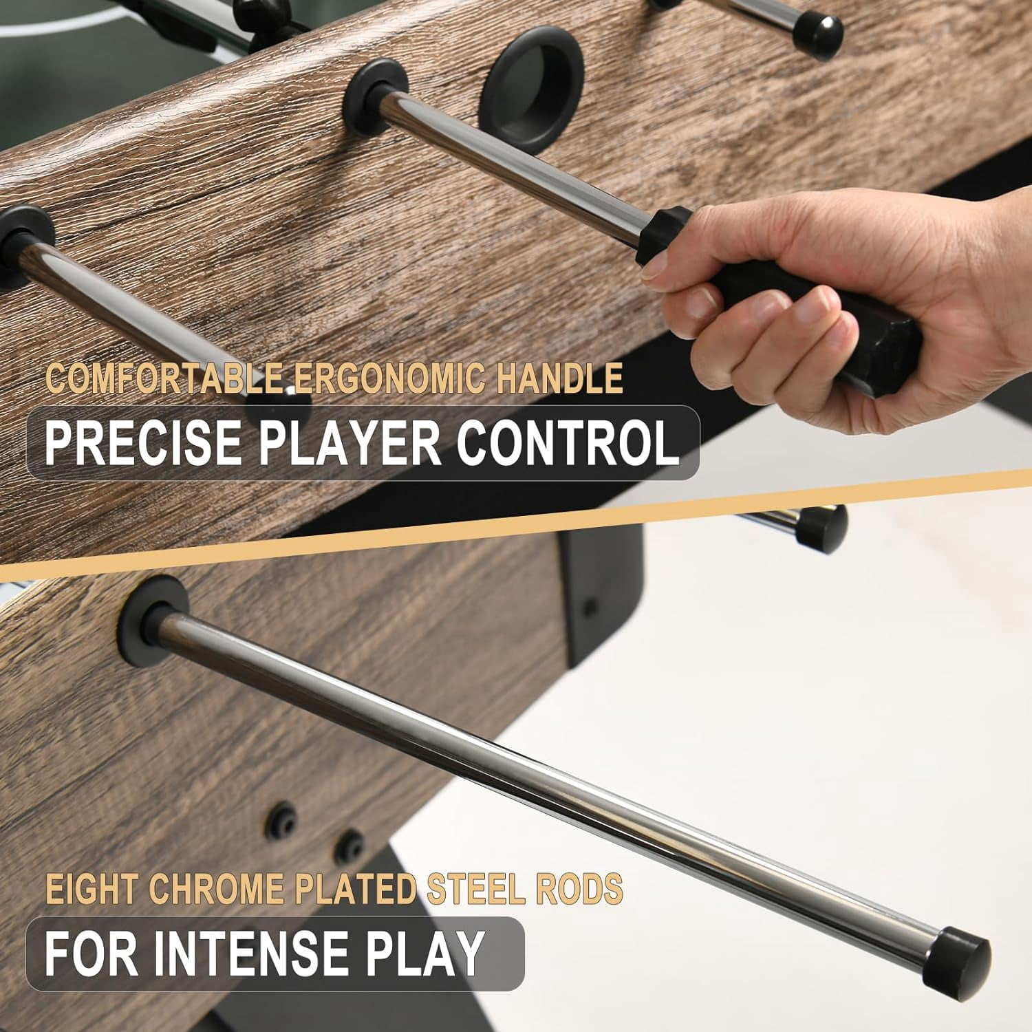 Raychee 54" Foosball Table, Soccer Games Table Competition Sized Wooden Arcade Table Soccer w/ 2 Balls for Adult Kids Youth Home, Game Room, Office, Party (Light Wood Grain)