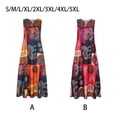 thumbnail image 1 of Robe d'Été Imprimée Col en V pour Femmes Fête Banquet Design Simple Vêtements Mode Filles Robes Sans Manches Polyester Vêtements de Club pour Dames Orange 2TG, 1 of 9