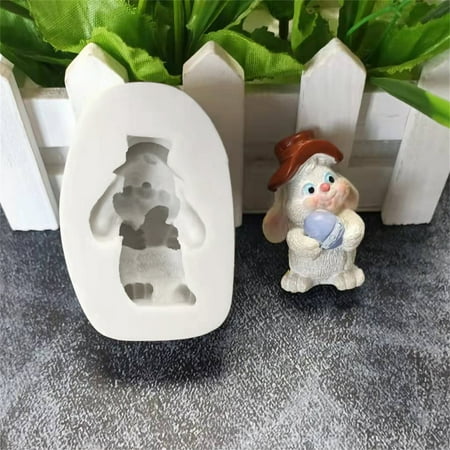 

kitchen aid Clearance Cake Pan 3D Easter Bunny Silicone Mold Rabbit Stringy Mold