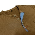 thumbnail image 6 of Timoontee Tee Shirts for Men Long Sleeve Crew Neck Fall and Winters Casual T-Shirts Modern Fit Breathable Solid Color Button Shirts with Pocket Brown XXXL, 6 of 6