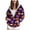 Dark Purple, variant on Women's Casual Print Sweatshirts Novelty Graphic Zip Up Hoodies with Pocket, With Pockets, XS-6XL