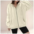 thumbnail image 5 of XUNKUSGA Hoodies For Women Zip Up Lightweight Solid Color Long Sleeve Jackets For Women Fashion Basic Casual Sweatshirt For Women with Slant Pockets S-2XL, 5 of 5