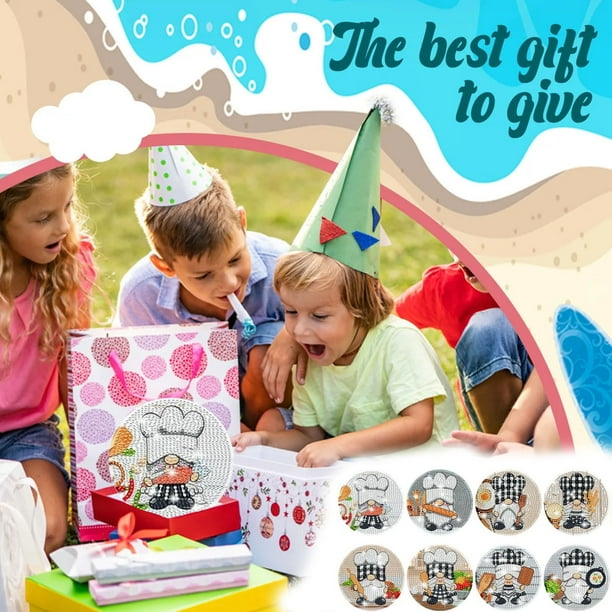 Xihbxyly Posavasos de Diamantes, 8 Diseños Únicos, Kits de Arte Diy, Suministros de Diamantes de Imitación con Perforación Completa para Manualidades, Mejora La Concentración y Las Habilidades Prácti