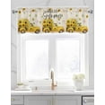 thumbnail image 2 of Yellow Floral Linen Curtain Valance for Bedroom/Bathroom/Kitchen/Office/Living/Dining Room Window,Farmhouse Truck Sunflower Summer Spring Pocket Topper Drapes Decorative Cafe Drapery Panel 42"x12", 2 of 6