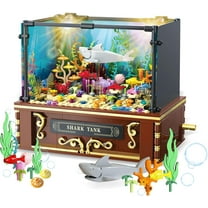 Honchoes Shark Tank Aquarium Building Blocks Set with LED Compatible with Lego Fish for Kids 721Pcs