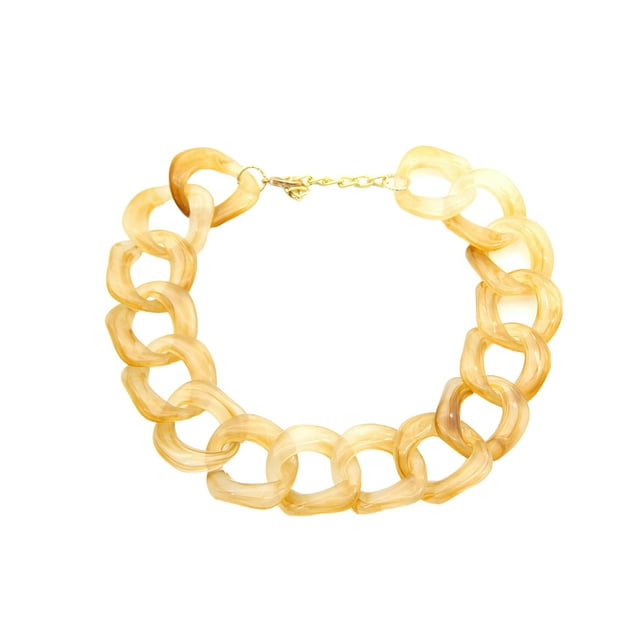 Minnieouse Gargantilla Vintage, collar grueso exagerado, Clip de plástico Punk, suéter, cadenas, Collar, colgantes, accesorios para niñas Ropa, zapatos y accesorios Miscelánea Amarillo Minnieouse AP014958-06