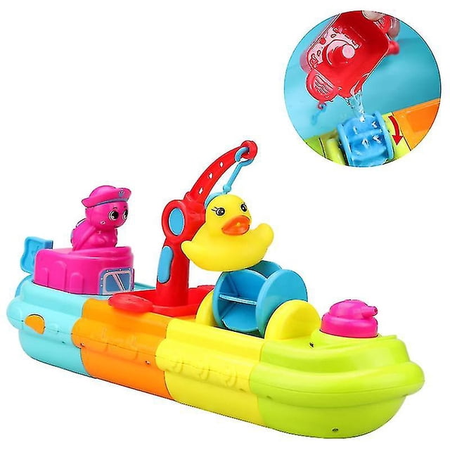 Fun Children's Bathroom Bathing Boat Pressure Jet Floating Toy-