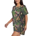 thumbnail image 2 of Lsque Forest Animals And Plants Women's Short-Sleeved Pajama Set - 2 Piece Soft and Lightweight Sleepwear Set-Medium, 2 of 9