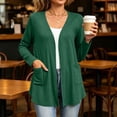 thumbnail image 2 of yillto Plus Size Womens Cardigan Open Front Lightweight Soft Comfy Long Sleeve Loose Coats with Pockets, 2 of 7