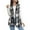 Dark Gray, variant on Womens Vests Outerwear, Womens Winter Coats, Ladies Casual Checkered Printed Lapel Button Sleeveless Suit Jacket