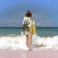 thumbnail image 6 of PHYHOO Summer Gold Pineapple Oversized Pineapple Striped Towel Super Soft &amp; for Swimming 30x60in, 6 of 8
