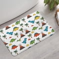 thumbnail image 2 of Dinosaurs Volcano Palm White Pattern Bathroom Rugs Mat,Non Slip Microfiber Bathroom Rug,Rubber Backing,Soft Bathroom Mats for Bathroom Floor,Tub and Shower,17x27in(43x68cm), 2 of 5
