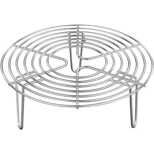Rejilla de vapor de acero inoxidable, rejilla de enfriamiento de cocción redonda de acero inoxidable, rejilla de vapor, para hornear, asar (plata)