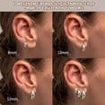 thumbnail image 3 of 3 Pairs 14K Gold & Silver Plated Huggie Hoop Earrings for Women, Hypoallergenic Small Chunky Lightweight Hoop Earrings Stacks, 3 of 5