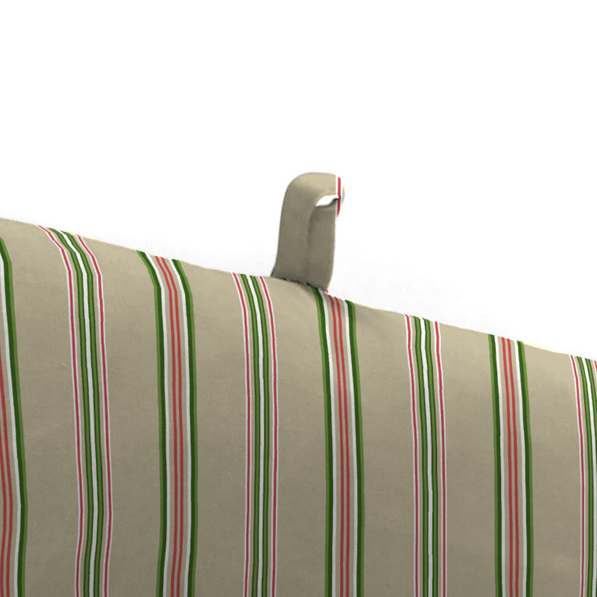 Jordan Manufacturing 72" x 22" Owen Raffia Beige Stripe Rectangular Outdoor Chaise Lounge Cushion with Ties and Hanger Loop