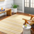 thumbnail image 2 of Boutique Rugs Grian Contemporary Geometric Area Rug - Modern Minimalist Striped Carpet for Living Room, Patio, Terrace - Outdoor Safe - Yellow, Mustard, Cream - 4'3" x 5'11", 2 of 7