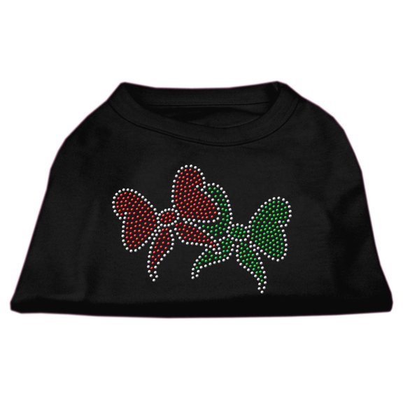 Christmas Pet Dog Cat Shirt Rhinestone, "Christmas Bows"