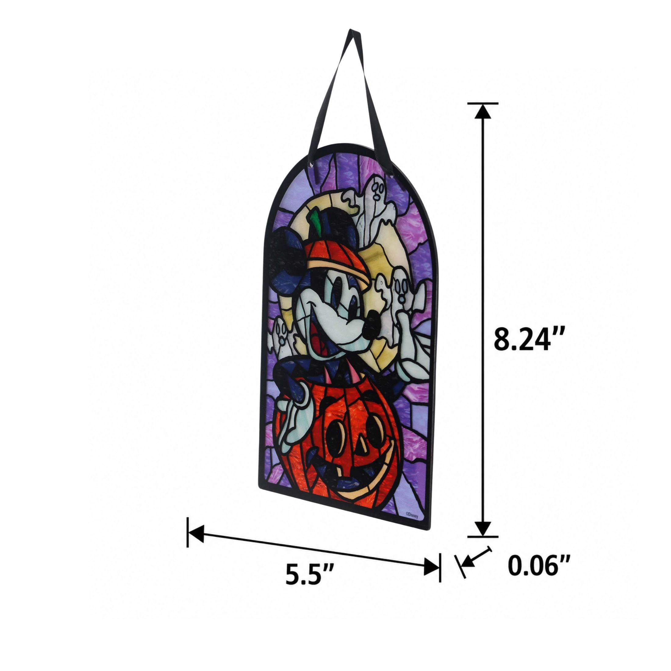 Disney Outdoor Decor Stained Glass-Style Mickey Halloween Wall Art