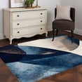 thumbnail image 4 of Navy Blue Geometric Large Area Rugs for Bedroom Living Room, Soft Non Slip Carpet Bedside Rug, Modern Beige Abstract Art Rectangular Floor Cover Kitchen Accent Rug 2.7'x5' for Dining Room/Office, 4 of 9