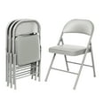 thumbnail image 2 of Hampden Furnishings Bernadine Collection Basics Vinyl Folding Chair, Grey, Pack of 4, 2 of 7