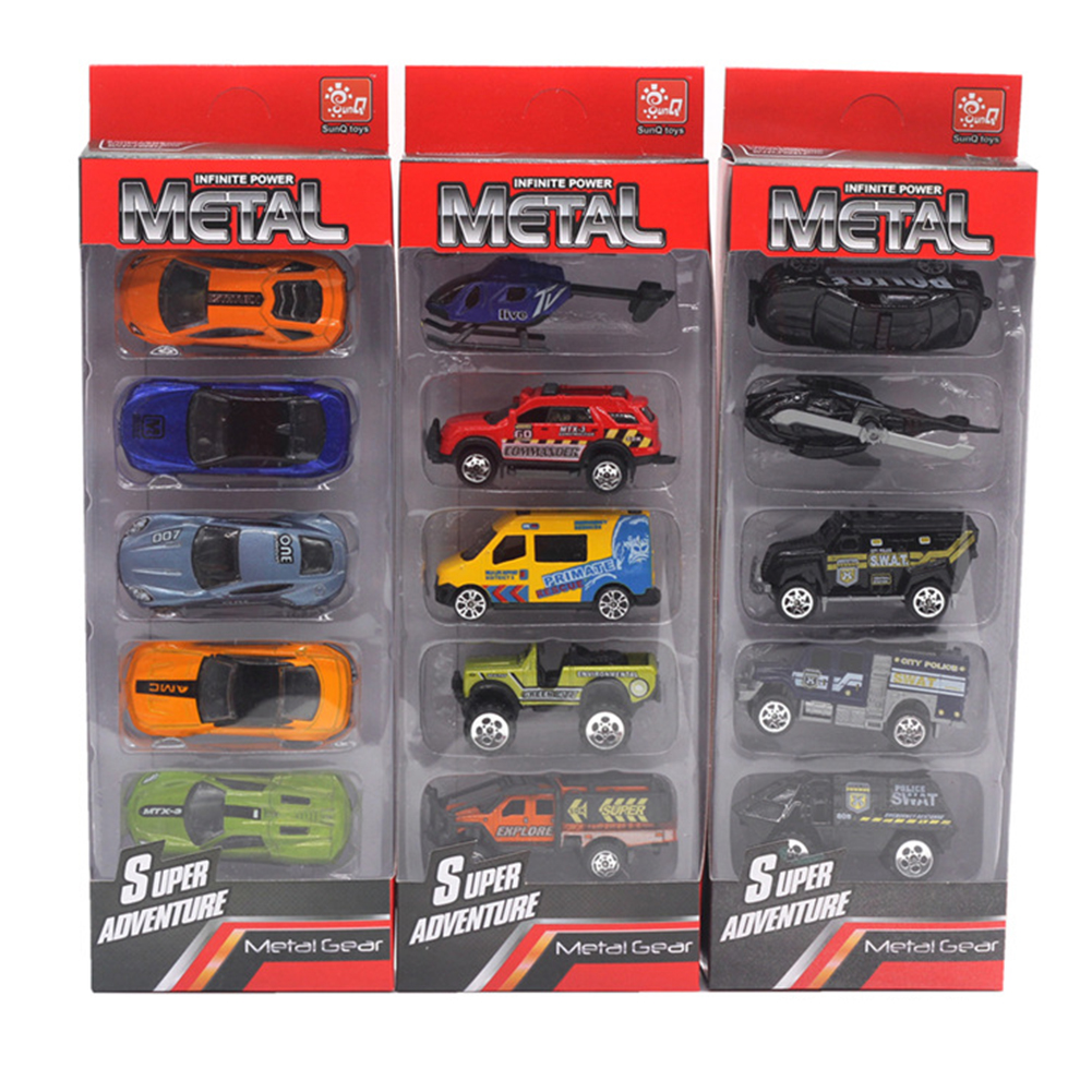 5Pcs 1/64 Diecast Alloy Engineering Racing Military Car Vehicle Model Kids Toy - image 3 of 8