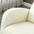 thumbnail image 5 of BISHE Modern Rocking Chair with High Back and Side Pocket, Upholstered Glider Recliner for Nursery, Living Room or Bedroom, Wood Legs, White Teddy Fabric, 5 of 8