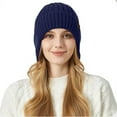 thumbnail image 3 of Luxalzxs Winter Beanie Hat for Women Warm Knitted Cap Plush Thicken Ear Protection Head Cap Earflap Hat Cold Weather Skull Cap, 3 of 4