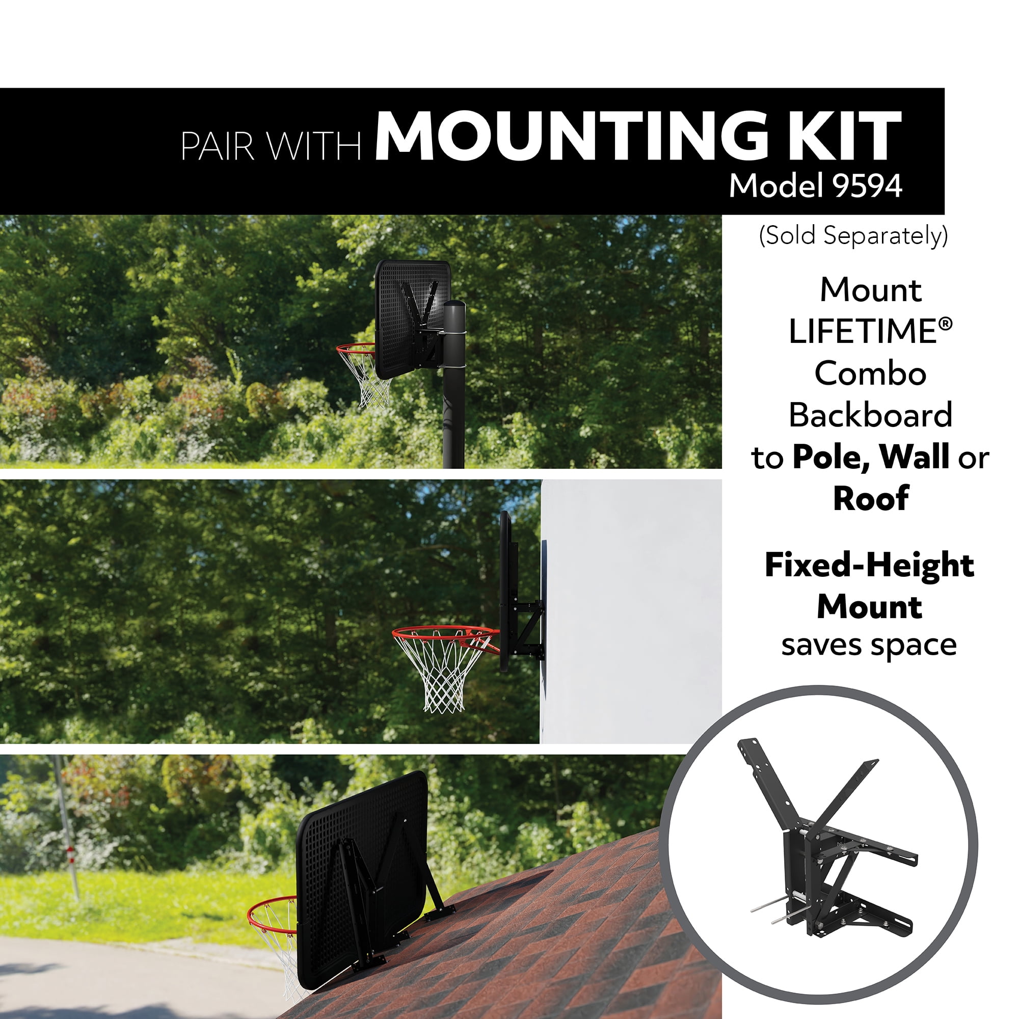 Lifetime New Basketball Backboard and Rim Combo (48 inch Polycarbonate) - 73729