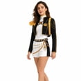 thumbnail image 7 of Pop Star Cosplay Costume for Women, Black Gold Military Jacket Shorts Set for Stage & Halloween Theme Party, 7 of 7