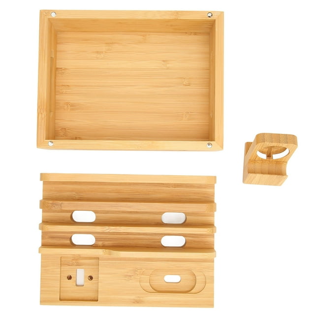 Bamboo Multi Devices Charging Station Charging Dock Stand Rack for Phone Tablet Watch