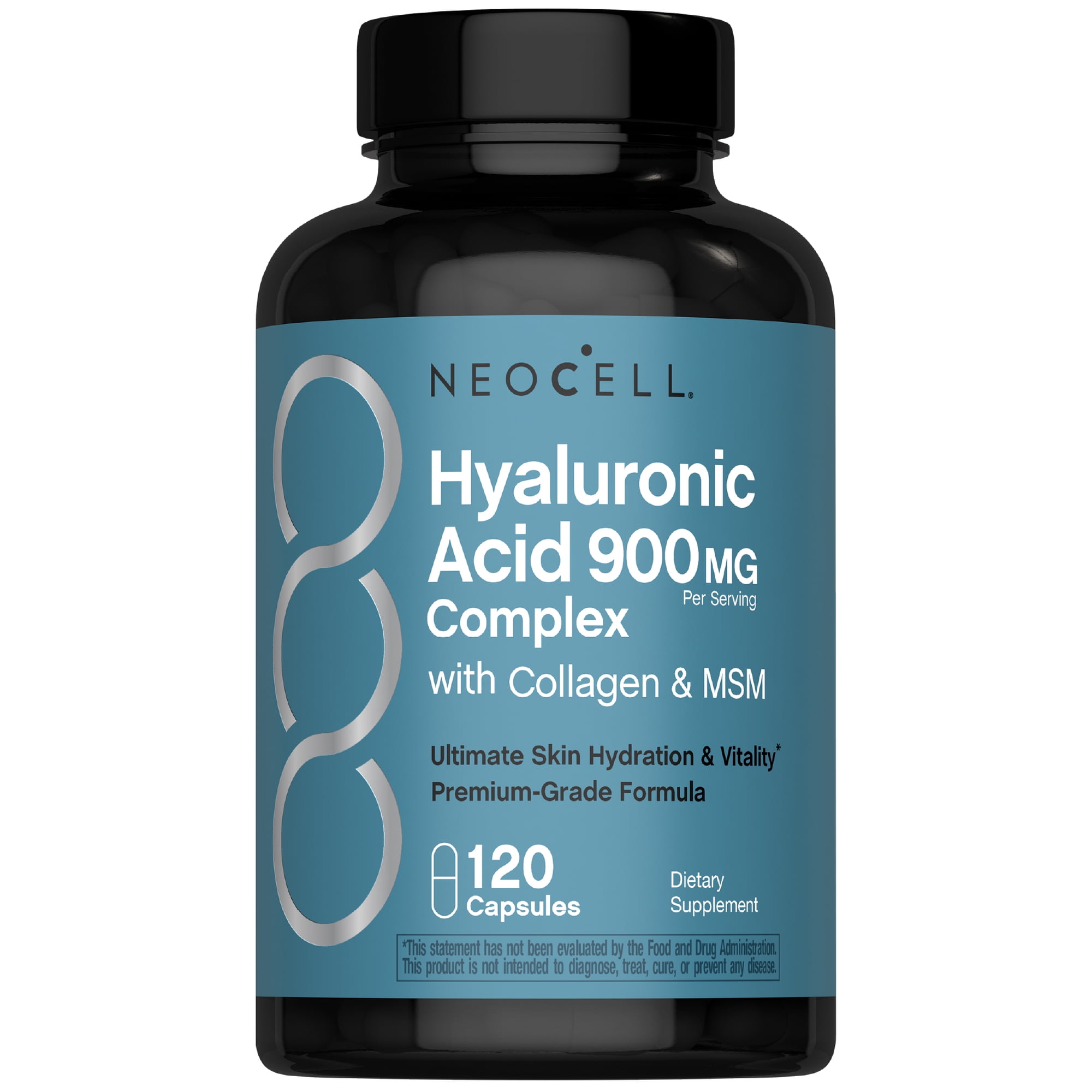 Hyaluronic Acid Complex 900mg | 120 Capsules | With BioActive Collagen Peptides & MSM | by NeoCell