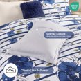 thumbnail image 5 of Regency Heights Twin/Twin XL Comforter Sets, 3-Piece Floral Bedding Sets for All Season, Navy Blue Stripped Comforter Set with Dec Pillow, 5 of 9